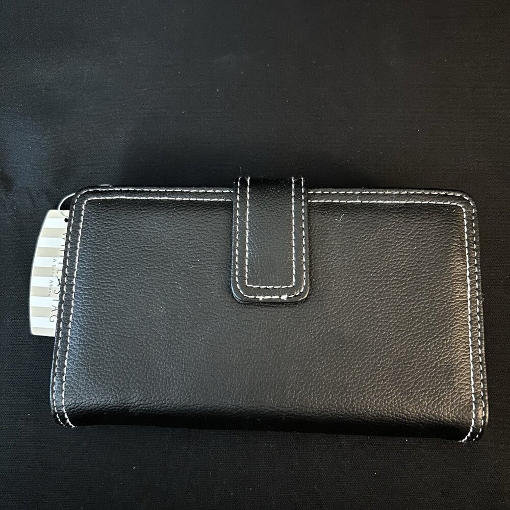 NWT White Stag Women Classic Style Black Snap Wallet Check Book Credit Cards